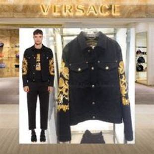 versace 2018-19aw short denim plain jackets|Versace denim jacket men.